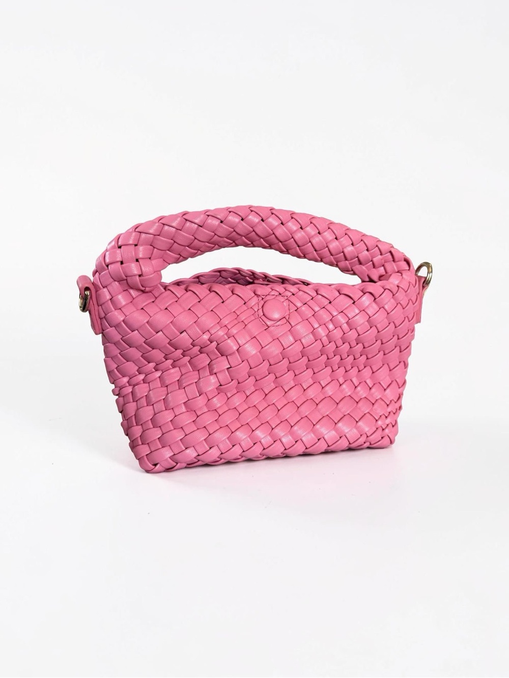 Woven Top-Handle Mini Bag in Pink